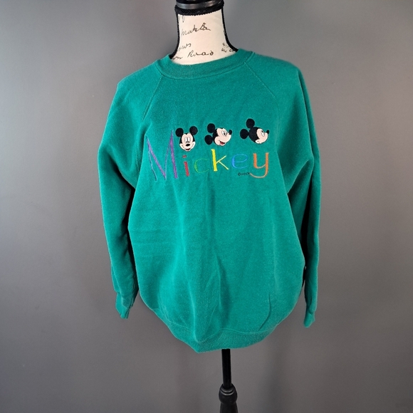 Vintage Disney Mickey Unlimited Mickey Mouse Embroidered Crewneck 90s Size Large - Picture 1 of 7
